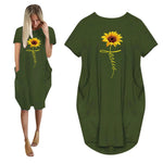 Load image into Gallery viewer, Women&#39;s Faith Sunflower Print Loose Size Dress
