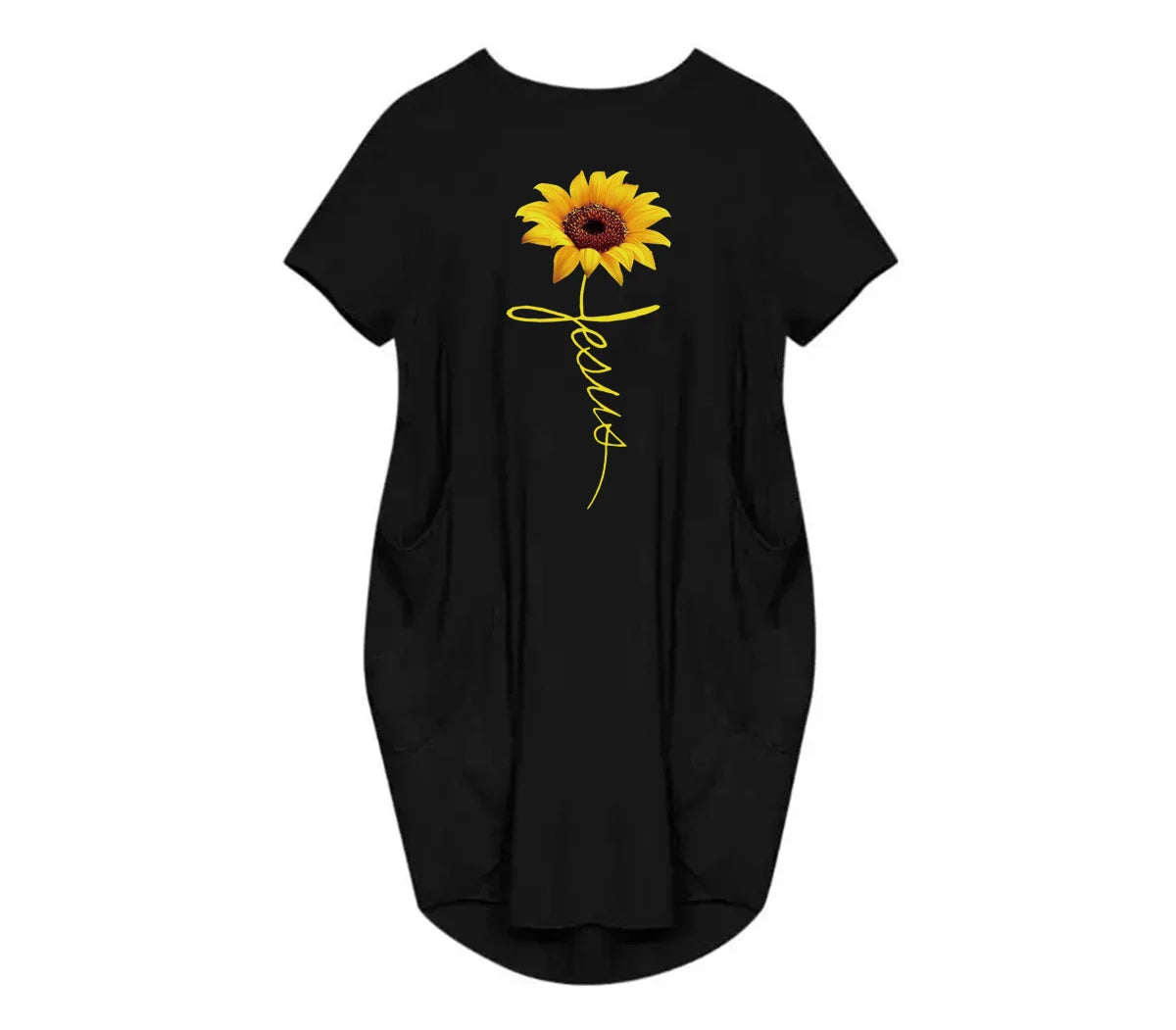 Women's Faith Sunflower Print Loose Size Dress