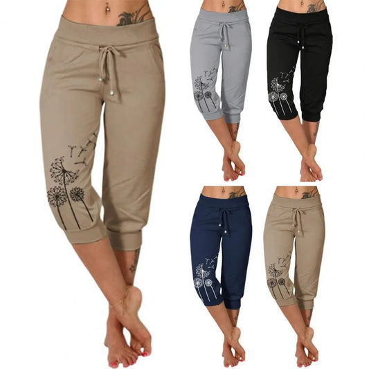 Women Cropped High Waist Pants