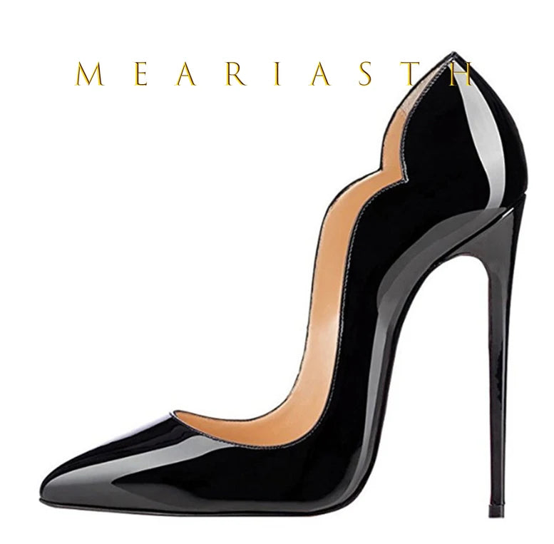 Women's 12cm High Heels Patent Leather Shoes.