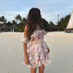 Load image into Gallery viewer, Chiffon Floral Print Layered Women Mini Dress
