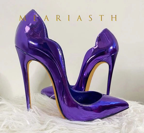 Women's 12cm High Heels Patent Leather Shoes.