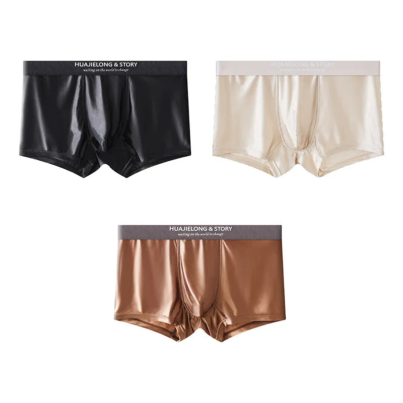 Men's Breathable Thin Satin Silk Boxers