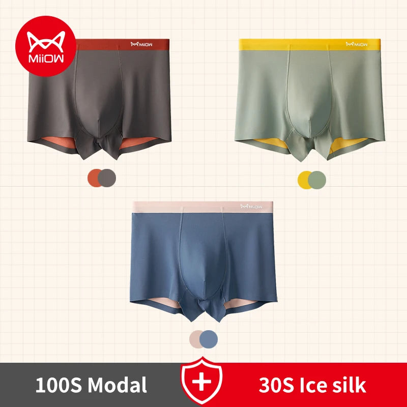 Men's Breathable Light Ice Silk Boxers