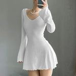 Load image into Gallery viewer, White Long Sleeve Flare Dress
