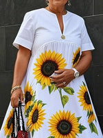 Load image into Gallery viewer, Women&#39;s Leisure Fashion Sunflower Dress
