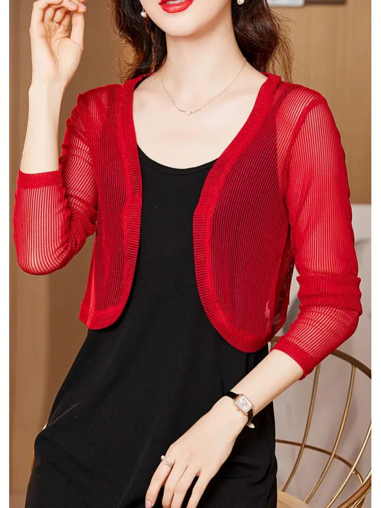 Women Thin Mesh Cardigans Coat