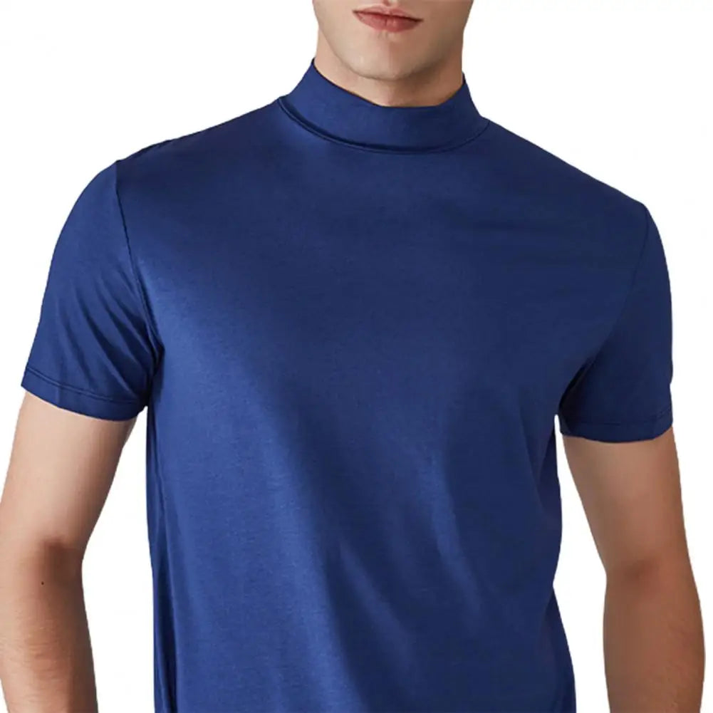 Men's Half High Collar Slim Fit T-shirt