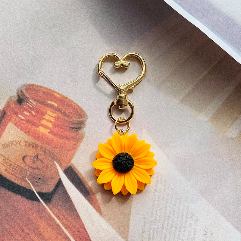 Creative Sunflower Love Heart Keychains