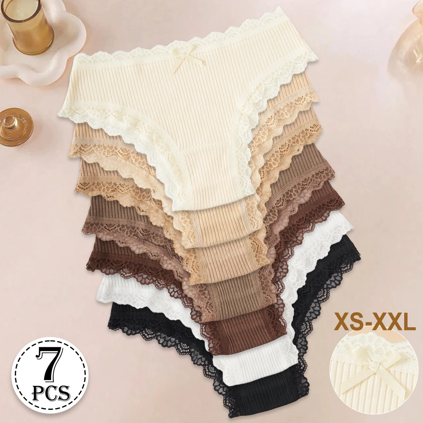 7 Pack of New Fashion Cotton Women's Briefs.