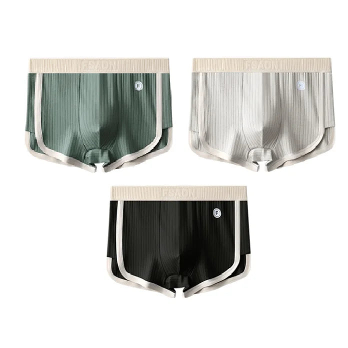 Men's 100% Cotton Solid Striped Boxers
