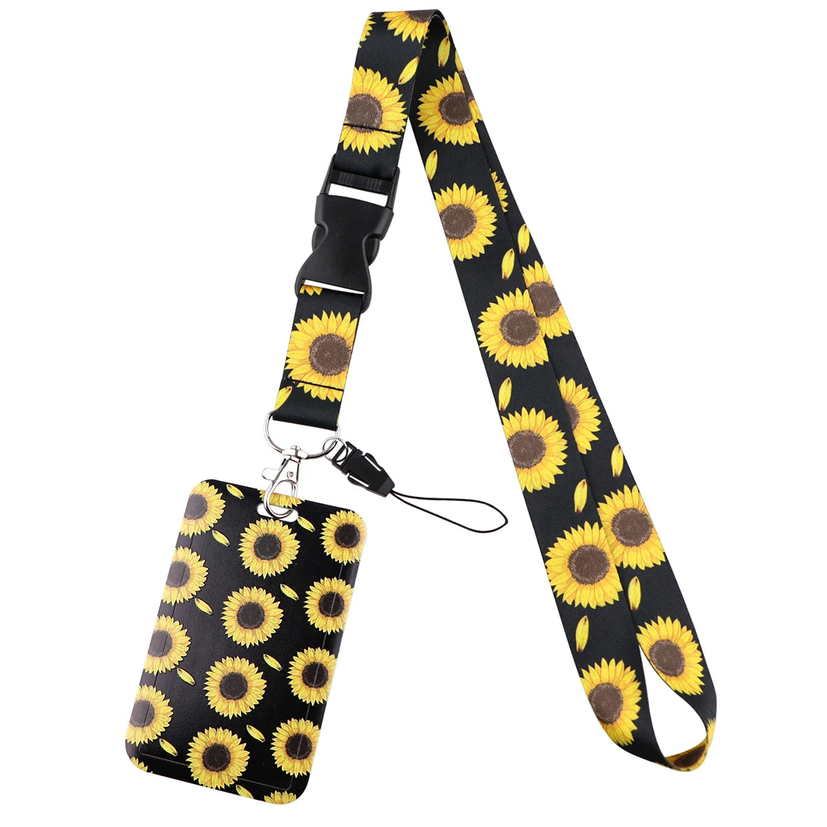 Sunflower Pattern Lanyard For Keys ID