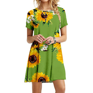 Hot Sale Boho Sunflower Dress