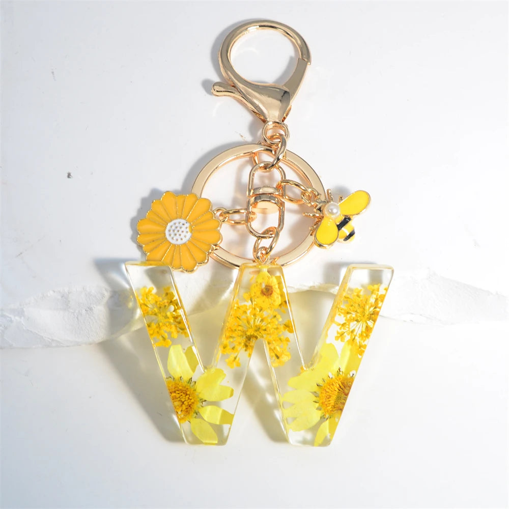 Cute Artificial Pearl Bee Pendant Keychain