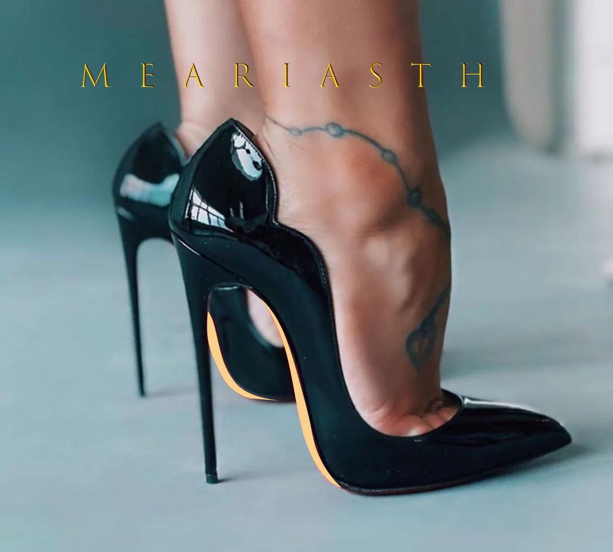 Women's 12cm High Heels Patent Leather Shoes.