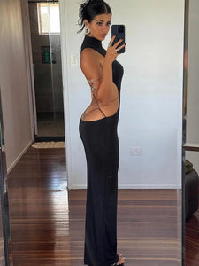 Women Bodycon Hollow Out Long Party Dress