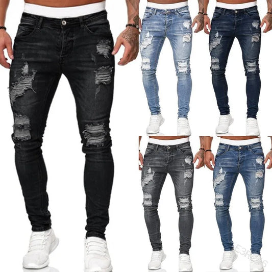 Men’s Ripped Skinny Streetwear Jeans