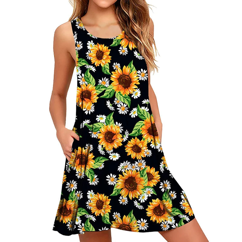 Women's Sunflower Casual Dress