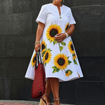 Load image into Gallery viewer, Women&#39;s Leisure Fashion Sunflower Dress
