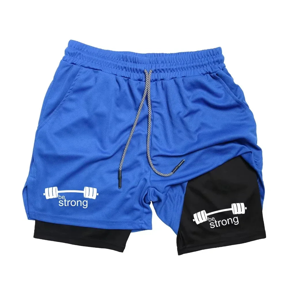 Men's 2-in-1 Fitness Exercise Quick-Drying Shorts