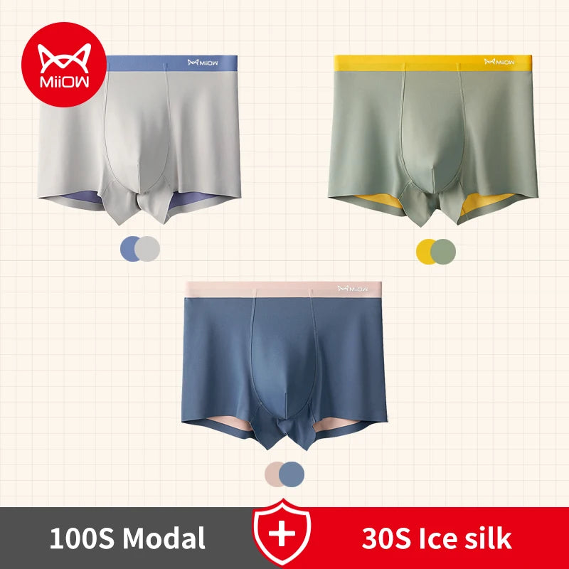 Men's Breathable Light Ice Silk Boxers