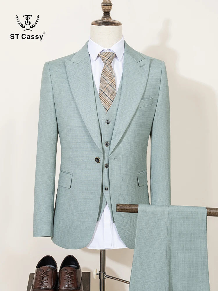 Men's Green Slim Fit Formal Business Suit
