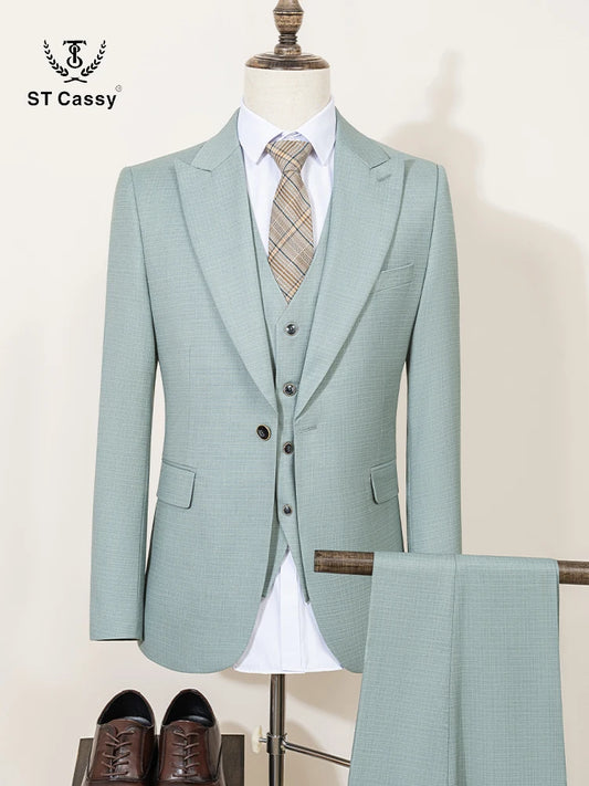 Men's Green Slim Fit Formal Business Suit