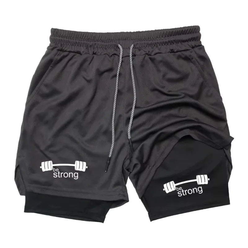 Men's 2-in-1 Fitness Exercise Quick-Drying Shorts