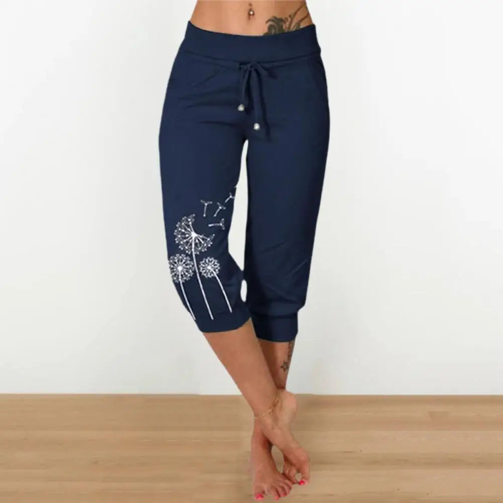 Women Cropped High Waist Pants
