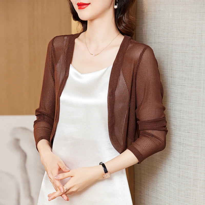 Women Thin Mesh Cardigans Coat