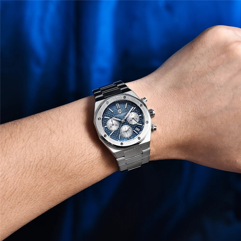 Men's Quartz Sapphire Stainless Steel Watch