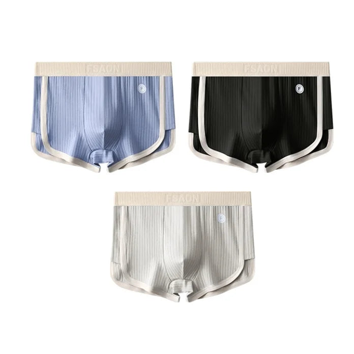 Men's 100% Cotton Solid Striped Boxers