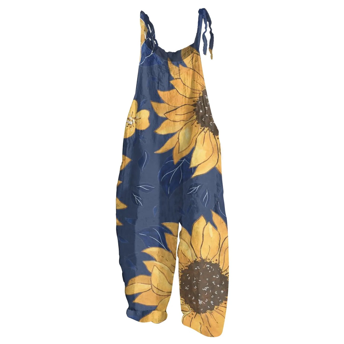 Women Fashion Slim Sunflower  Jumpsuit