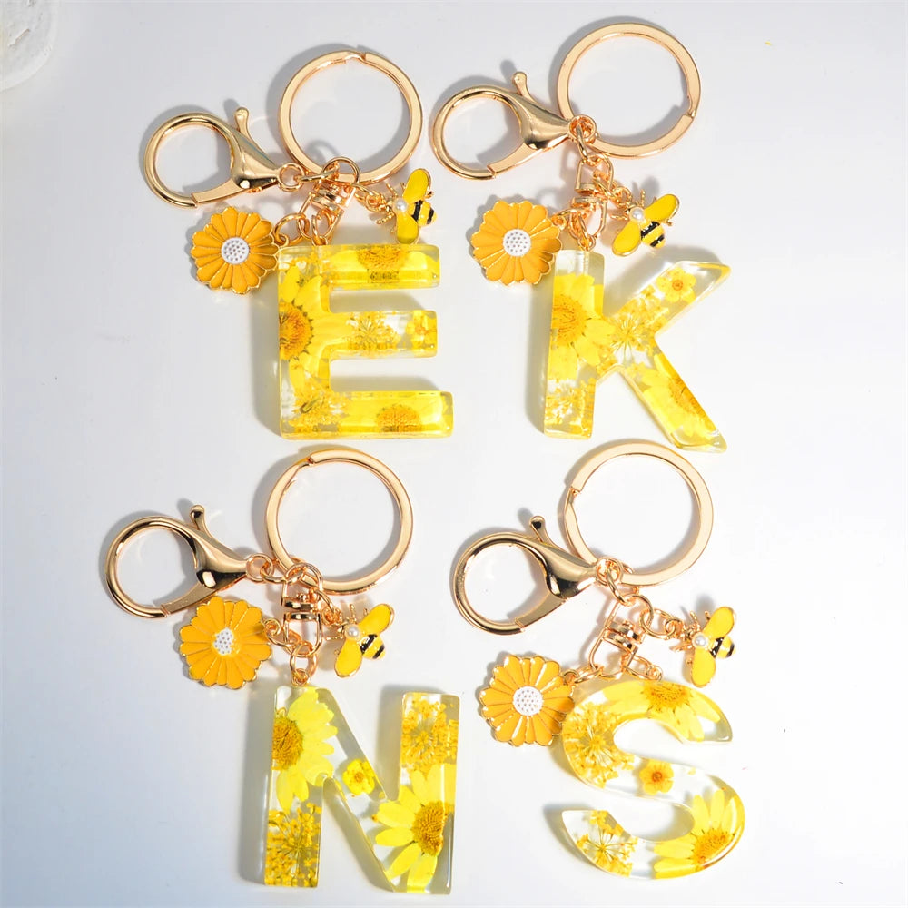 Cute Artificial Pearl Bee Pendant Keychain