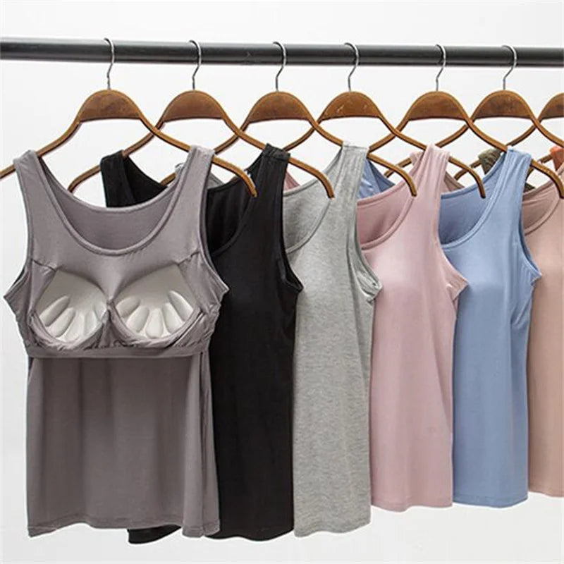 Ice Silk Tank Top Wireless Padded