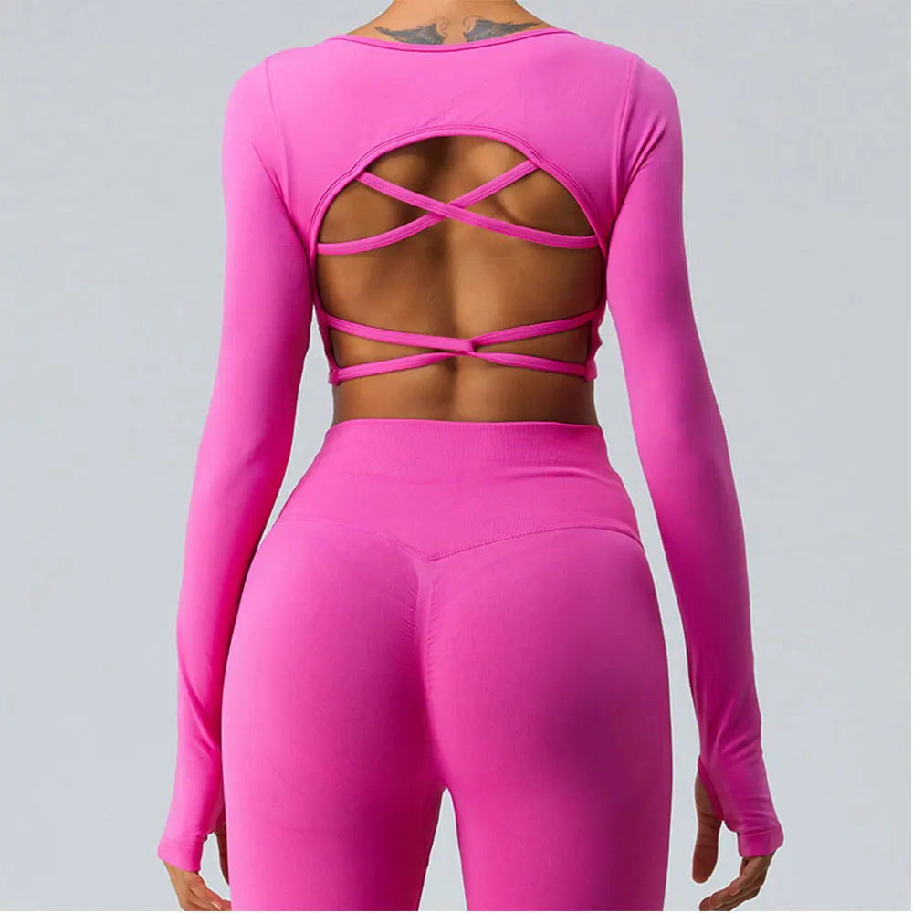 Women's Backless Gym Crop Top