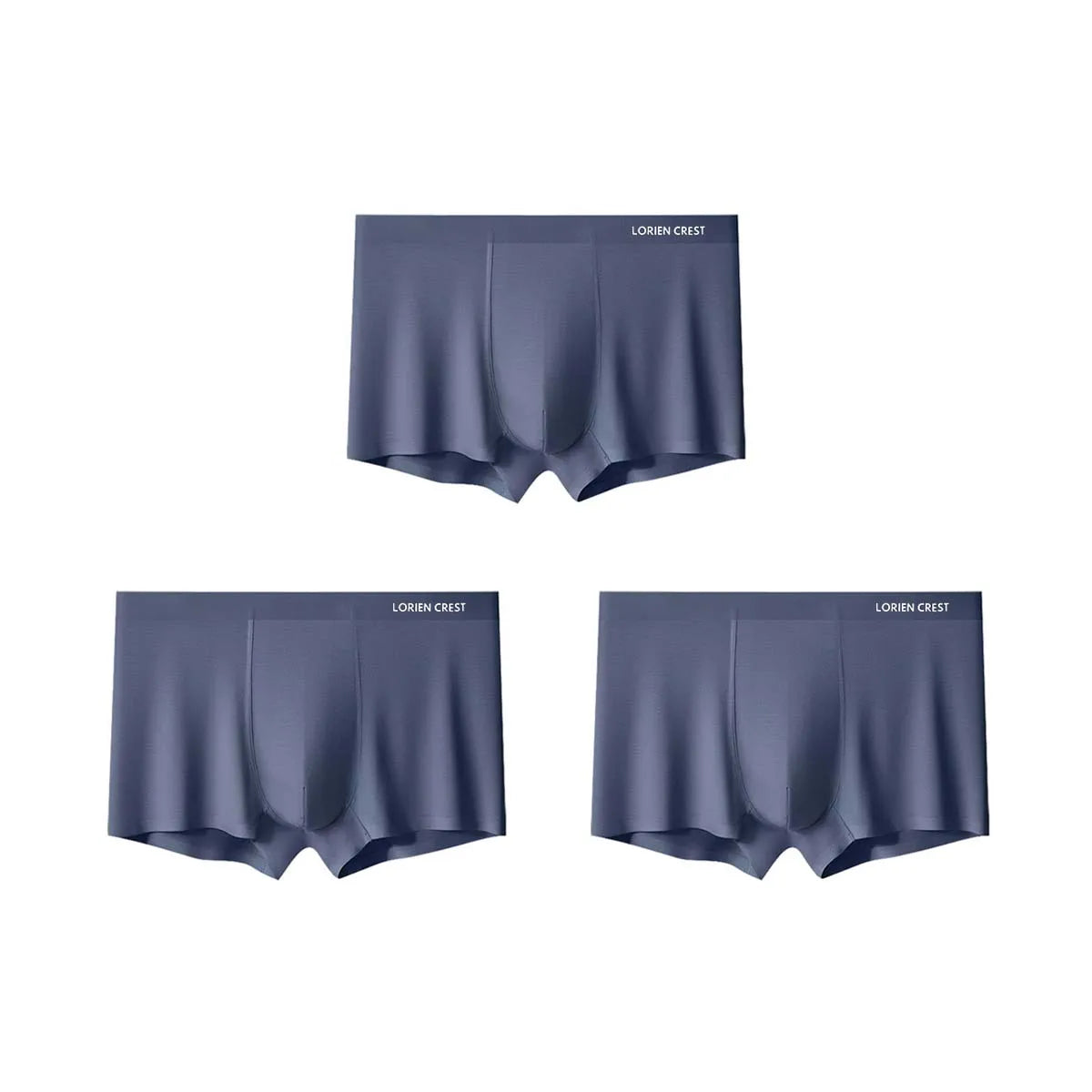 3-piece set of men's breathable, thin satin silk boxers