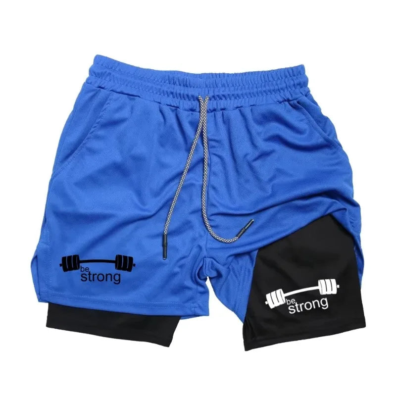 Men's 2-in-1 Fitness Exercise Quick-Drying Shorts