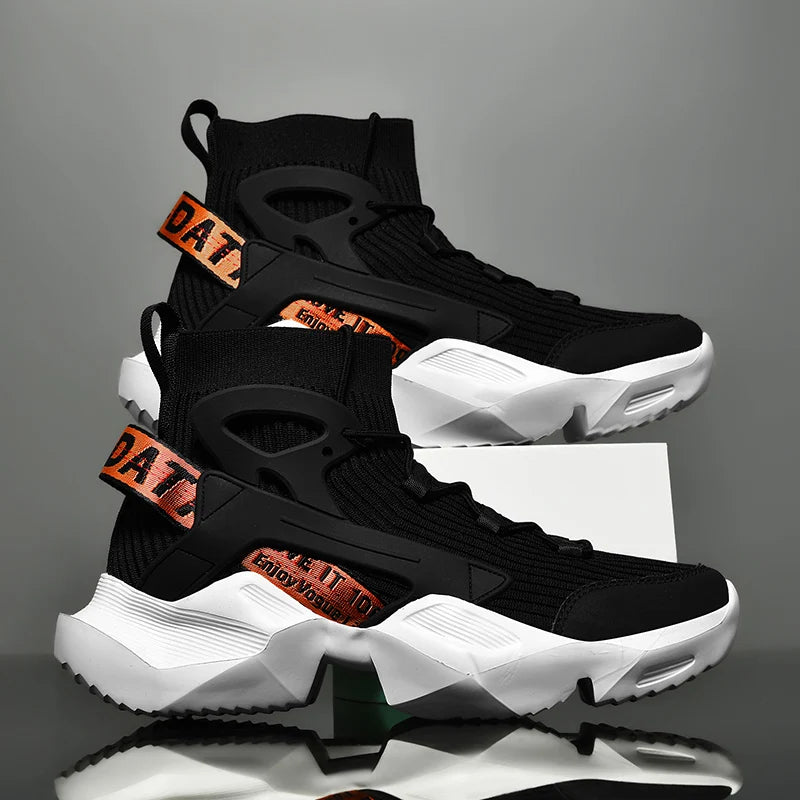 Retro Anti slip Brown High Top Male Sneakers
