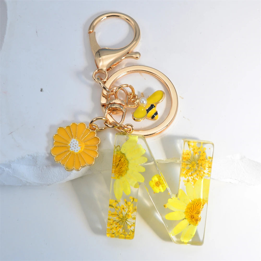 Cute Artificial Pearl Bee Pendant Keychain
