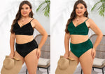 Load image into Gallery viewer, Women&#39;s Plus Size Bikini Set Adjustable Tie Straps Supportive Padded Top
