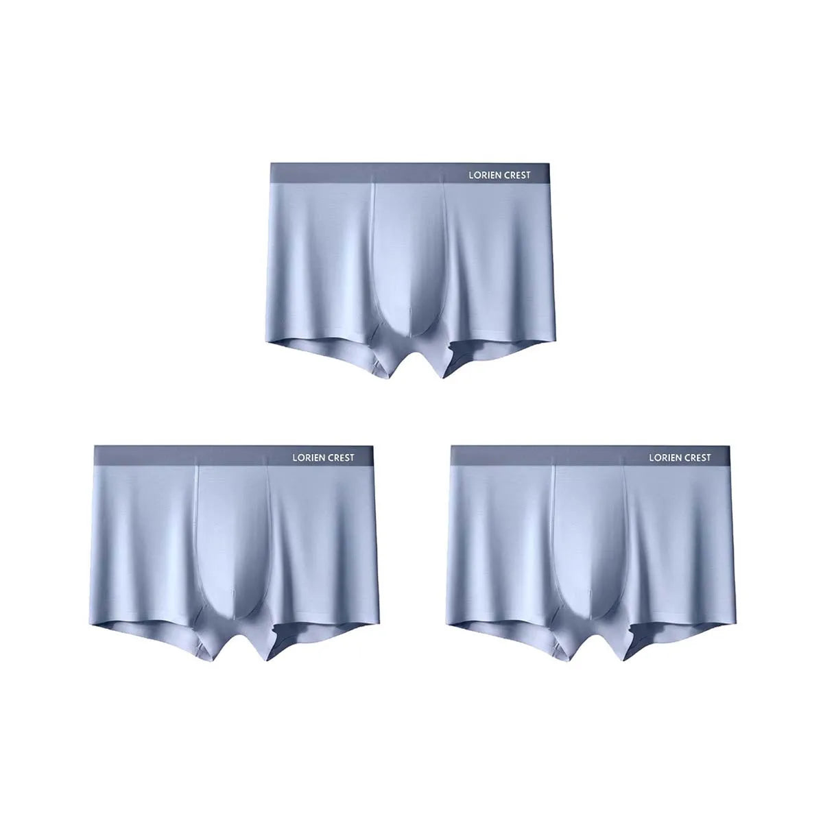 3-piece set of men's breathable, thin satin silk boxers
