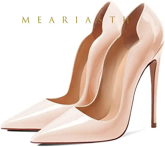 Women's 12cm High Heels Patent Leather Shoes.