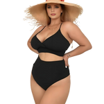 Load image into Gallery viewer, Plus Size Women&#39;s High Waist Bikini Set Tummy Control
