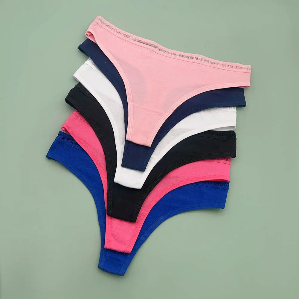 5 Pack of Women's Cotton Lace Thongs.