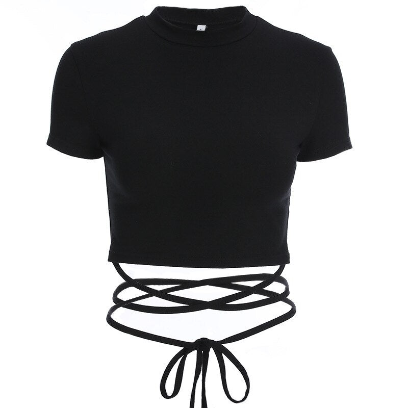 Women Cropped Tether Straps Top