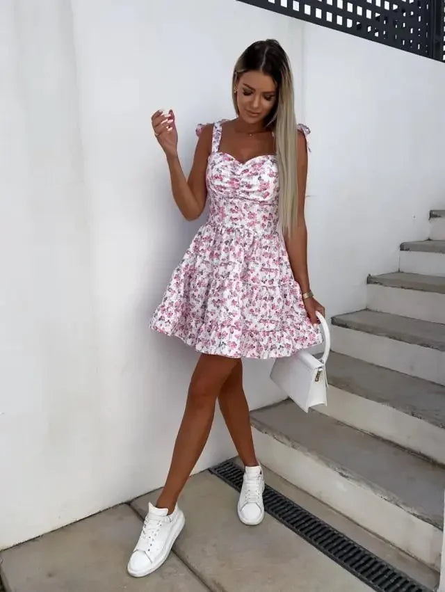 Women's Fashion Mini Floral Dress
