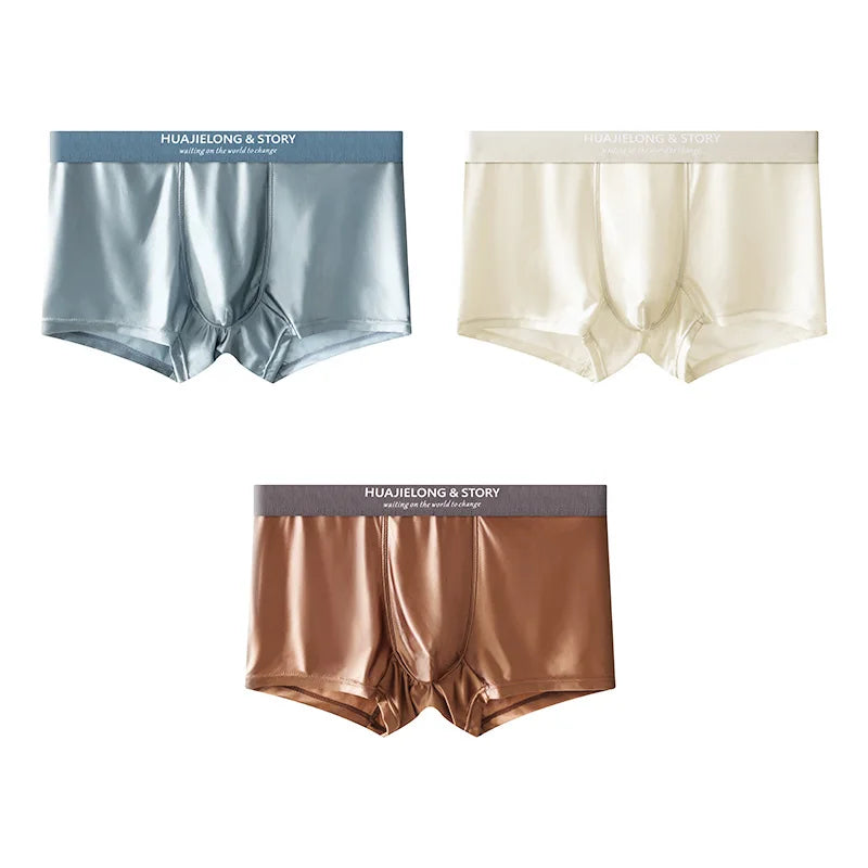 Men's Breathable Thin Satin Silk Boxers