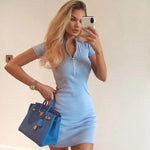 Load image into Gallery viewer, Women&#39;s Zipper mini Dress
