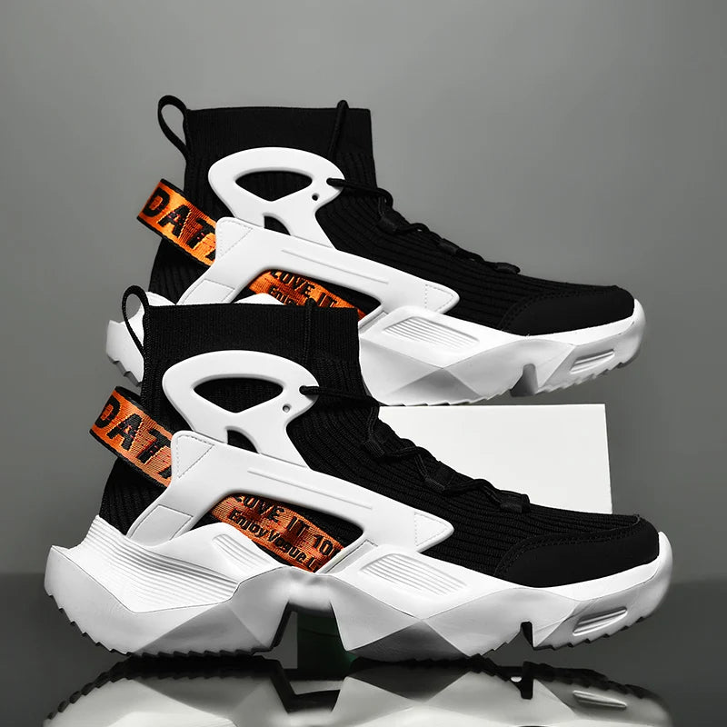 Retro Anti slip Brown High Top Male Sneakers